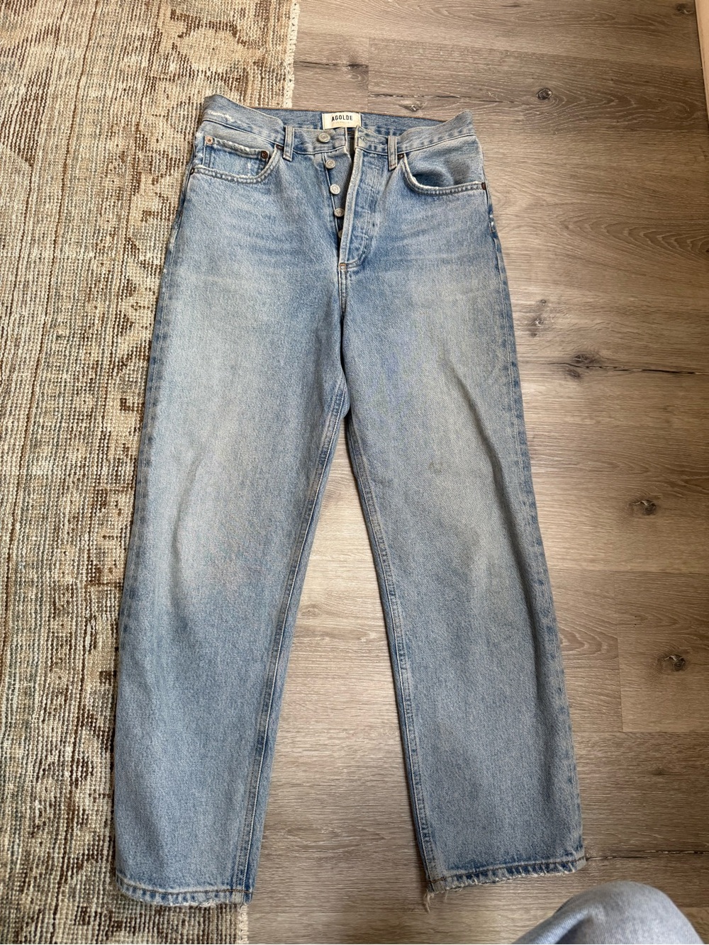 Agolde Vintage Light Wash High-Rise Straight Jeans